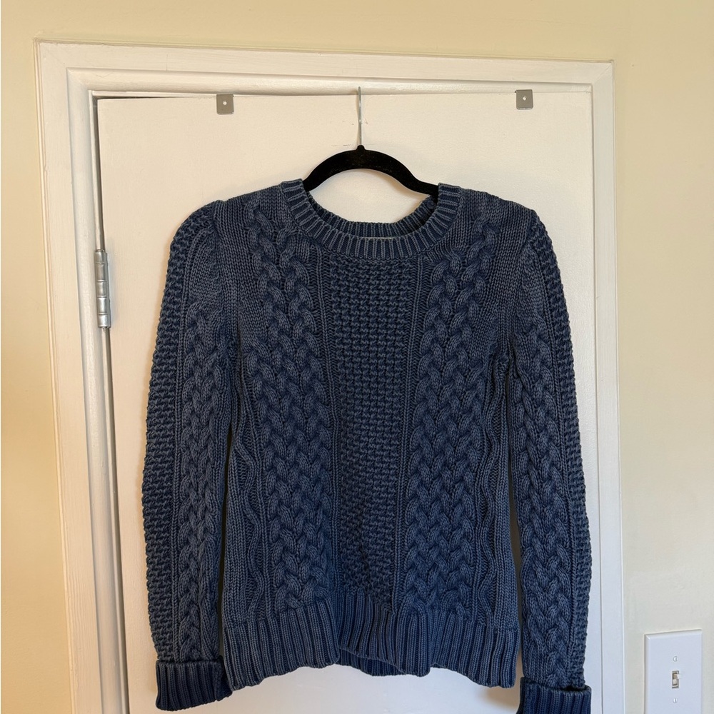 Blue Cable Knit Sweater